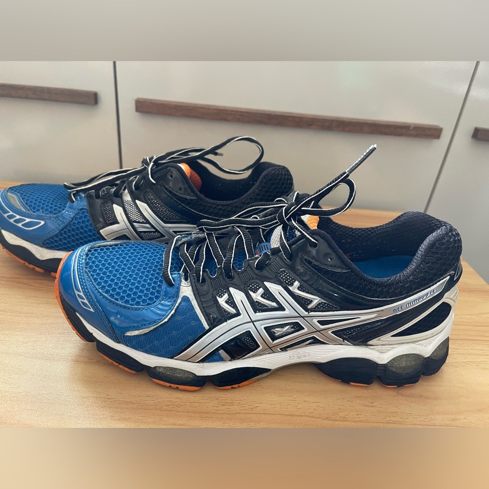 ASICS Men's Blue and Black Athletic Shoes